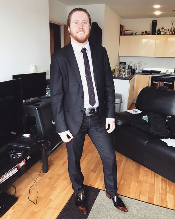 Piers Donno-Fuller from EVILE showing off his fabulous Rochester shoes!
