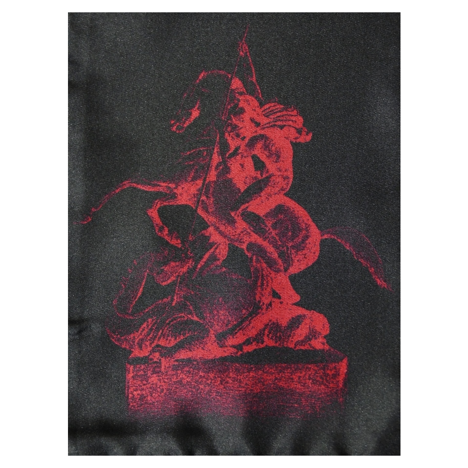 Black - St. George and the Dragon Silk Scarf