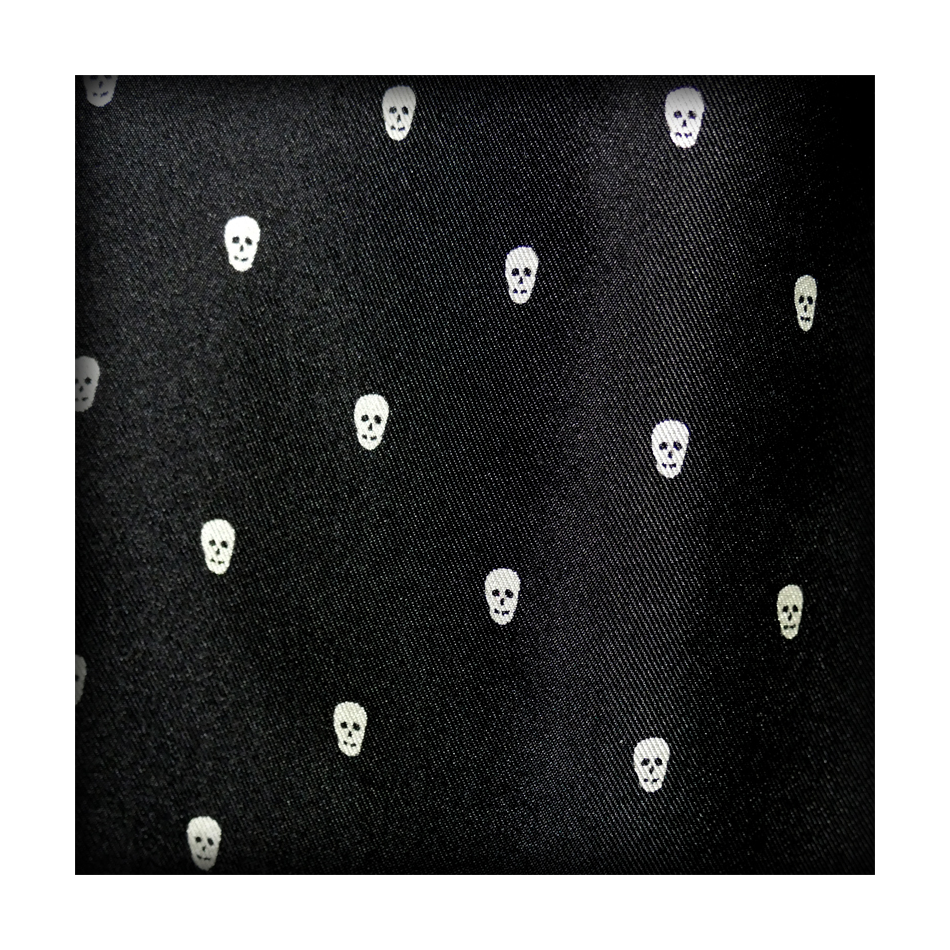 Black/White Polka Skull Scarf and Pocket Square Set