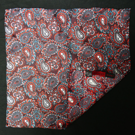 Burgundy Paisley Skull Scarf and Pocket Square Set