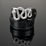 Decadent belt - â€˜Basiliskâ€™ Black Diamante Snake