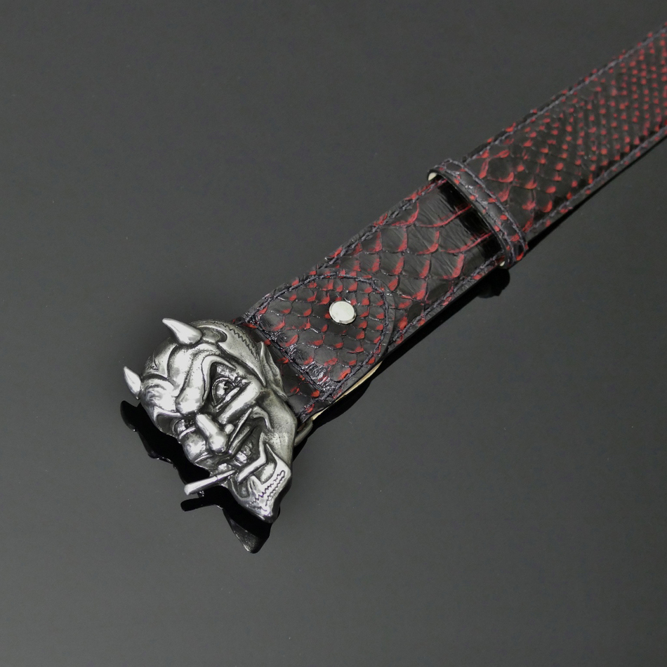 Decadent belt - â€˜My Luckyâ€™ Black and Red Diablo Snake