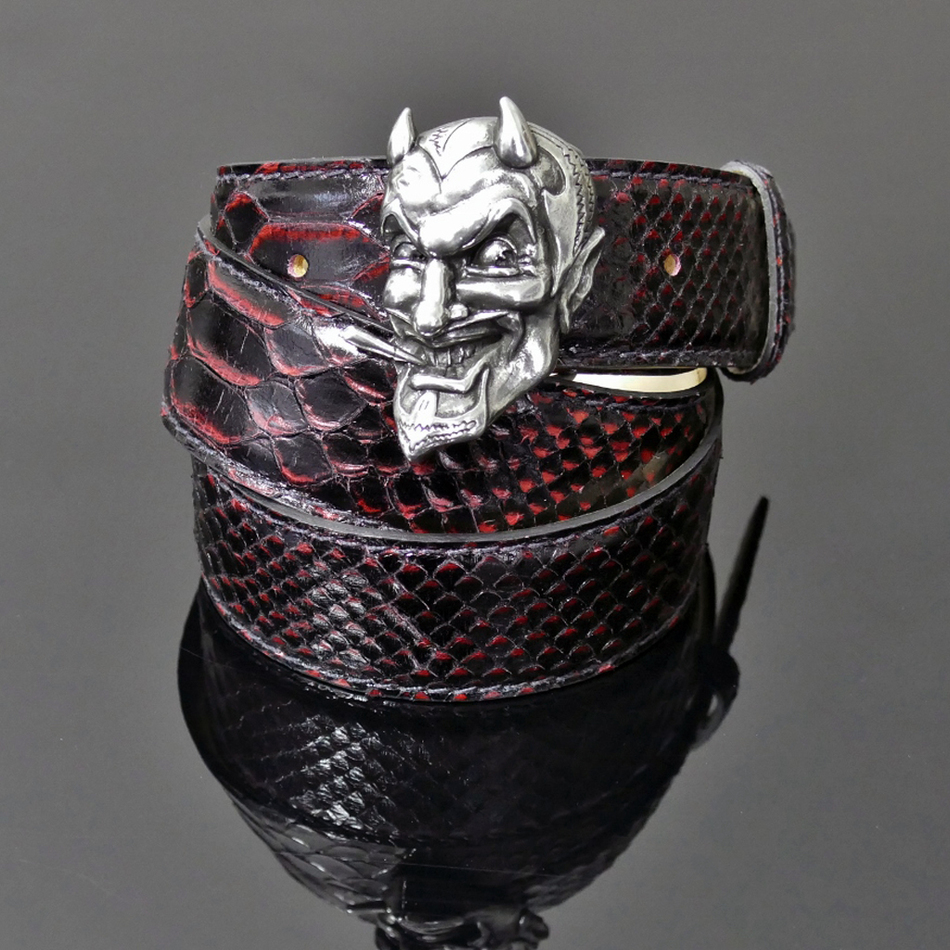 Decadent belt - â€˜My Luckyâ€™ Black and Red Diablo Snake