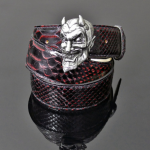 Decadent belt - â€˜My Luckyâ€™ Black and Red Diablo Snake