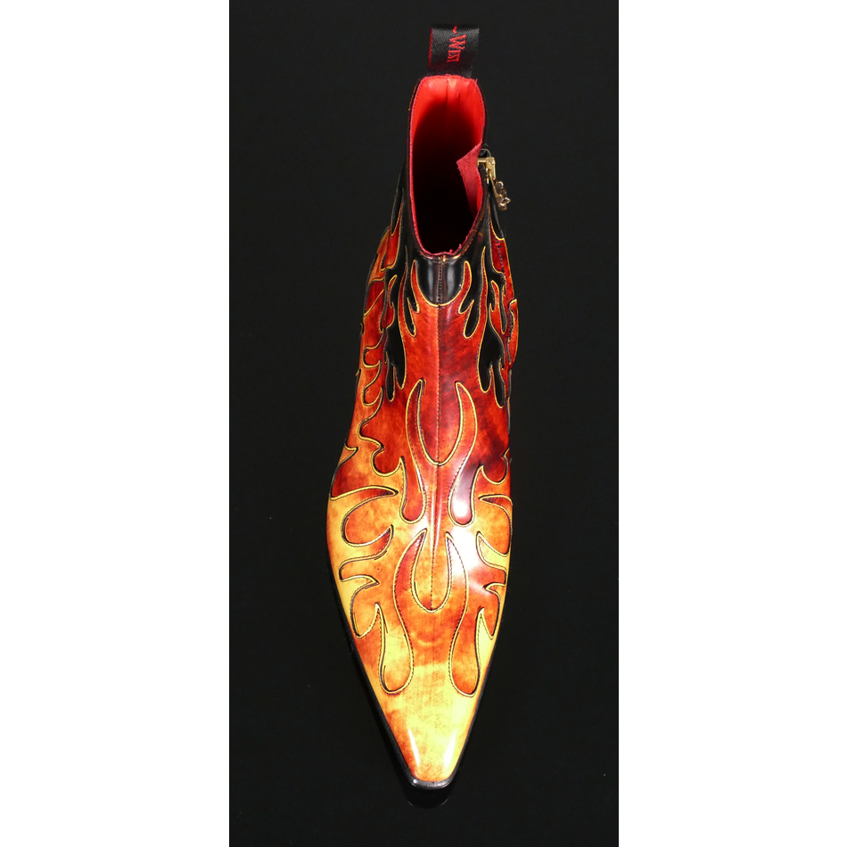 Dilettante 'Hellfire' Flame Zip Boot