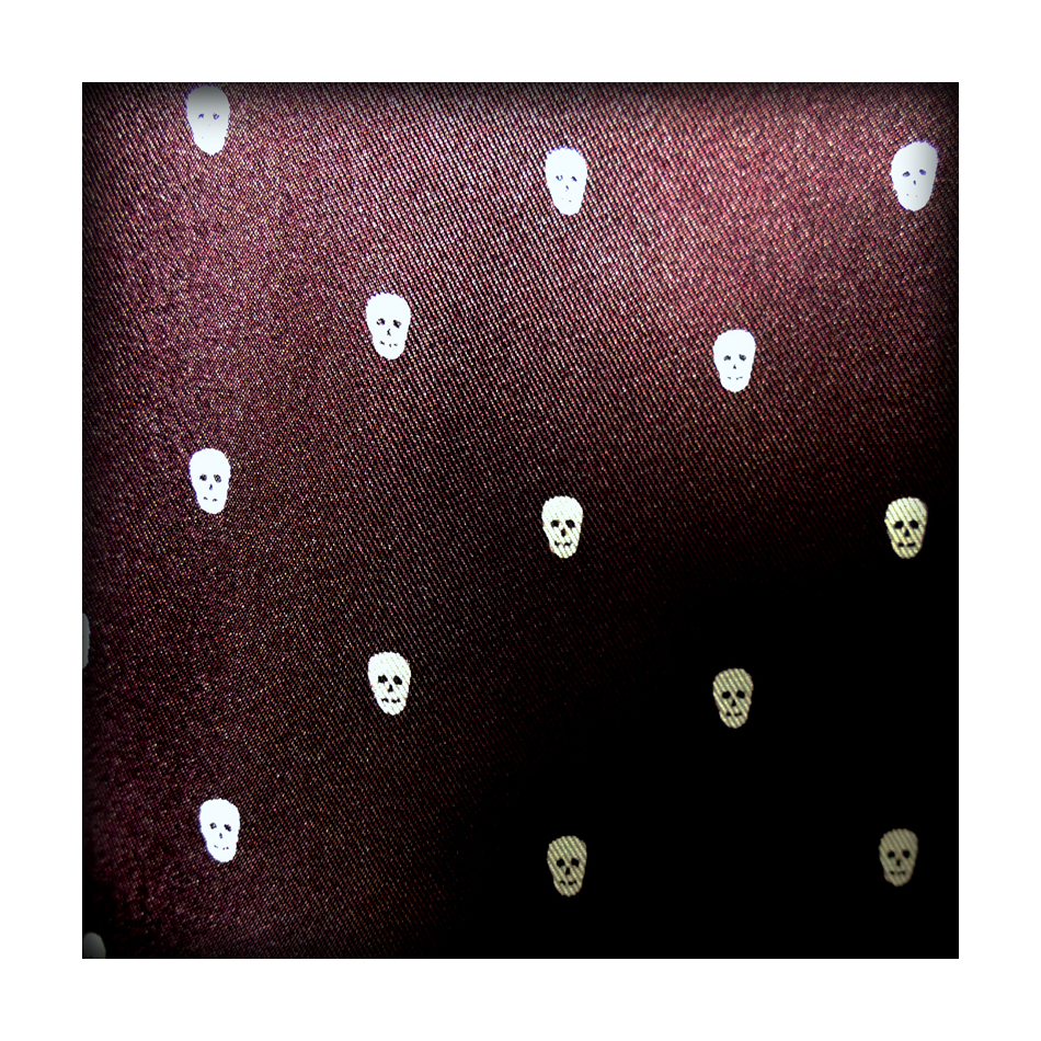 Plum Polka Skull Scarf and Pocket Square Set