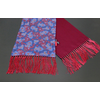 The Paisley - Navy with Red Paisley print Silk - Wool backed scarf