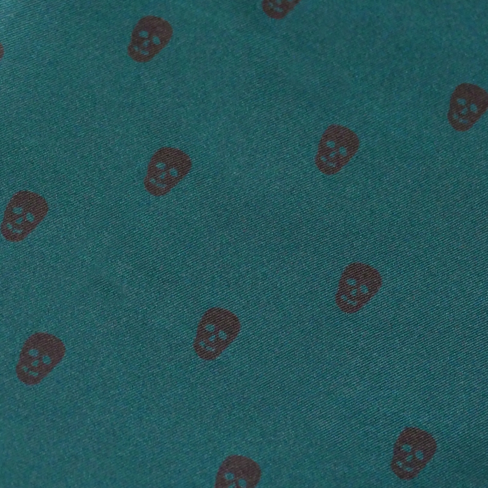 The Reaper - Green silk scarf and pocket square set