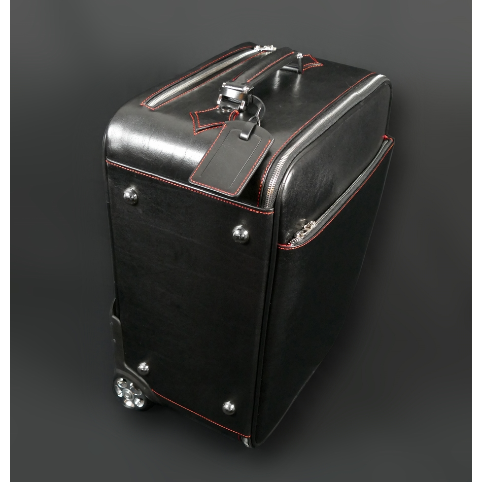 The 'Weekender' Wheeled Suitcase- Black Calf