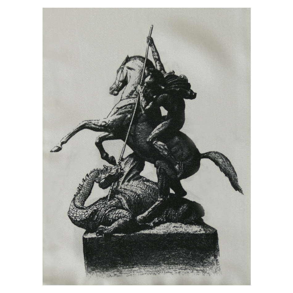 White - St. George and the Dragon Silk Scarf